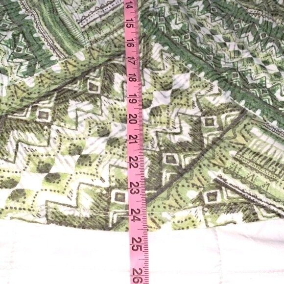 Alfred Dunner Short-Sleeve Green Geometric Beaded V-Neck Top - Picture 8 of 9